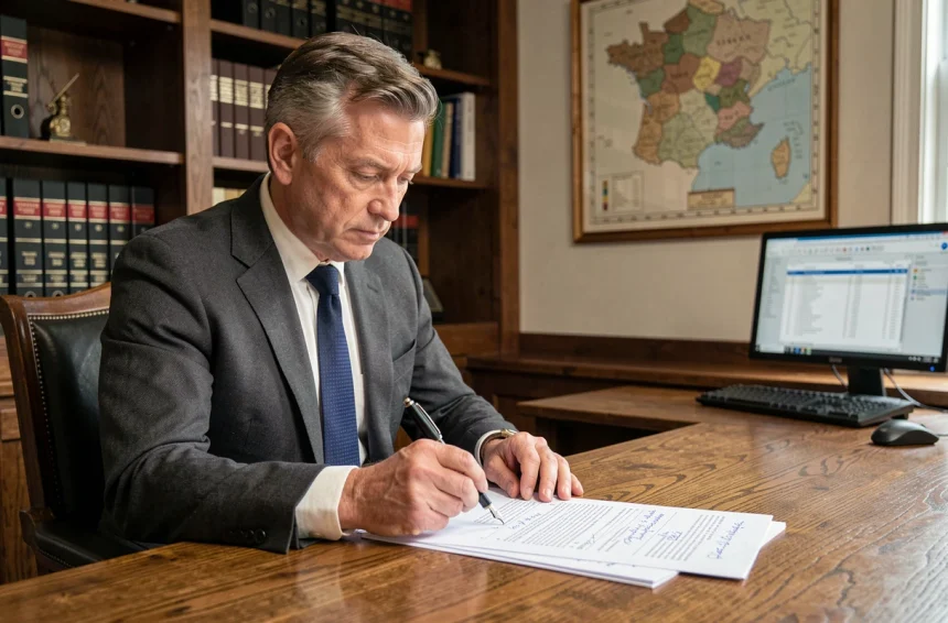 Avocat spécialisé en baux professionnels analysant un contrat avec indices INSEE ICC et ILAT sur un bureau en chêne