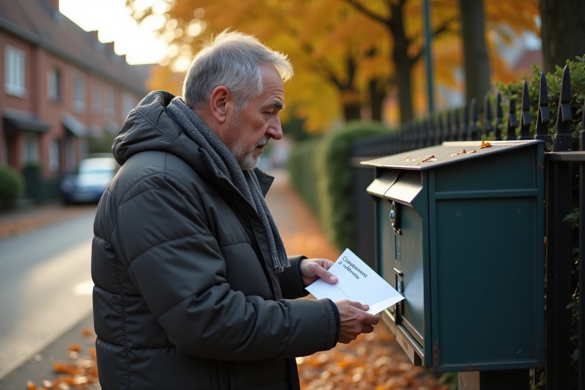 Homme déposant une enveloppe de changement d